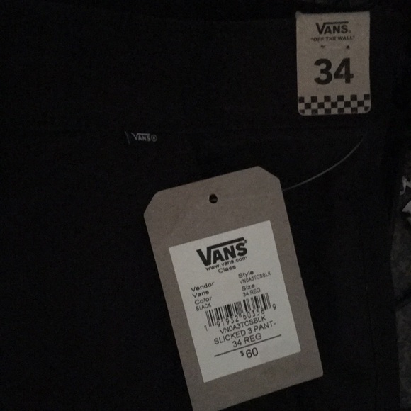 Vans | Pants | Vans Slicked 3 Pant Nwt 